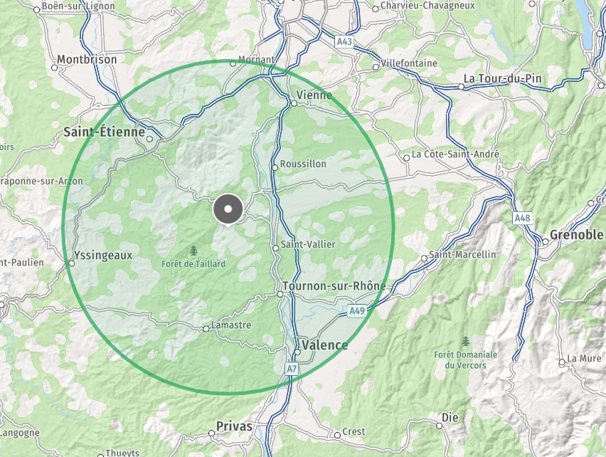 Carte des zones d'intervention d'AGPI